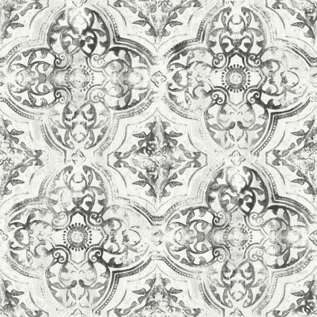 York Quartet White/Black Wallpaper