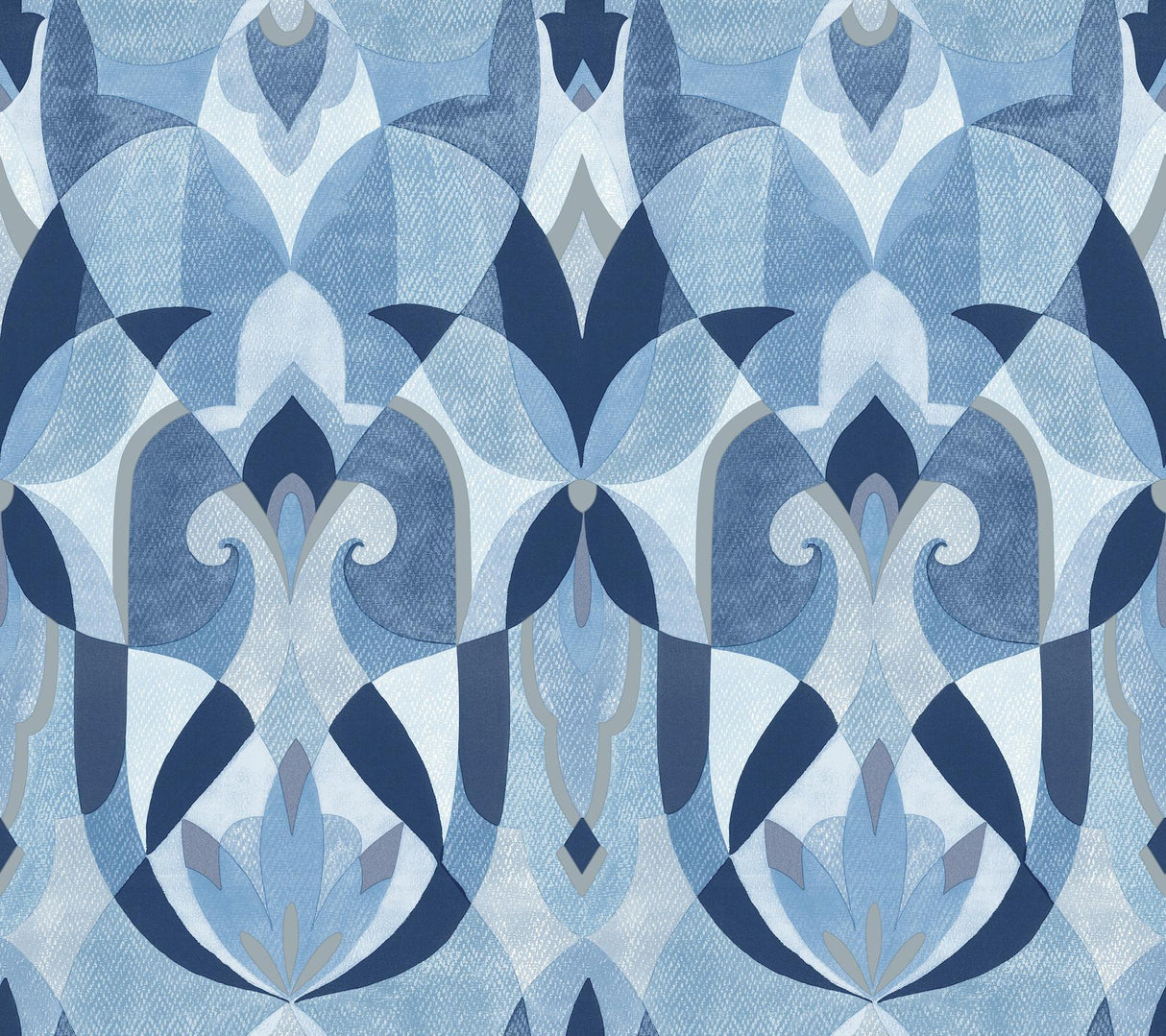 York Malta Blue/Silver Wallpaper