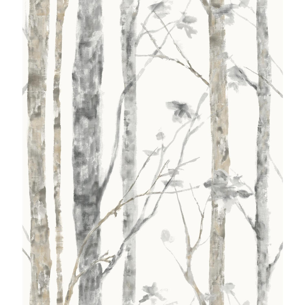 RoomMates Birch Trees Peel & Stick white/brown Wallpaper