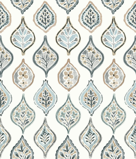 York Marketplace Motif White/Neutral/Beige Wallpaper