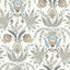 York Seaside Jacobean White/Taupe/Blue Wallpaper