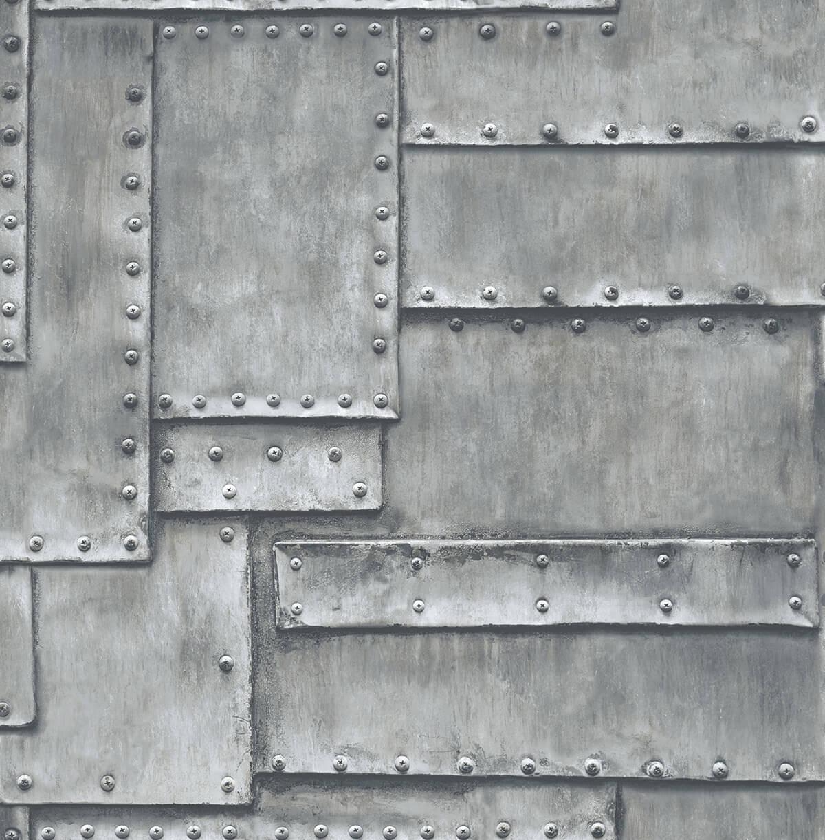 Seabrook Fuselage Panel Charcoal Wallpaper
