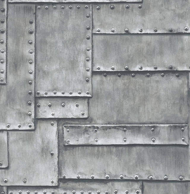 Seabrook Fuselage Panel Charcoal Wallpaper
