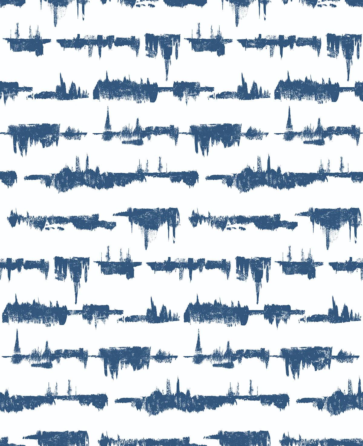 Seabrook Lifeline Navy Blue Wallpaper