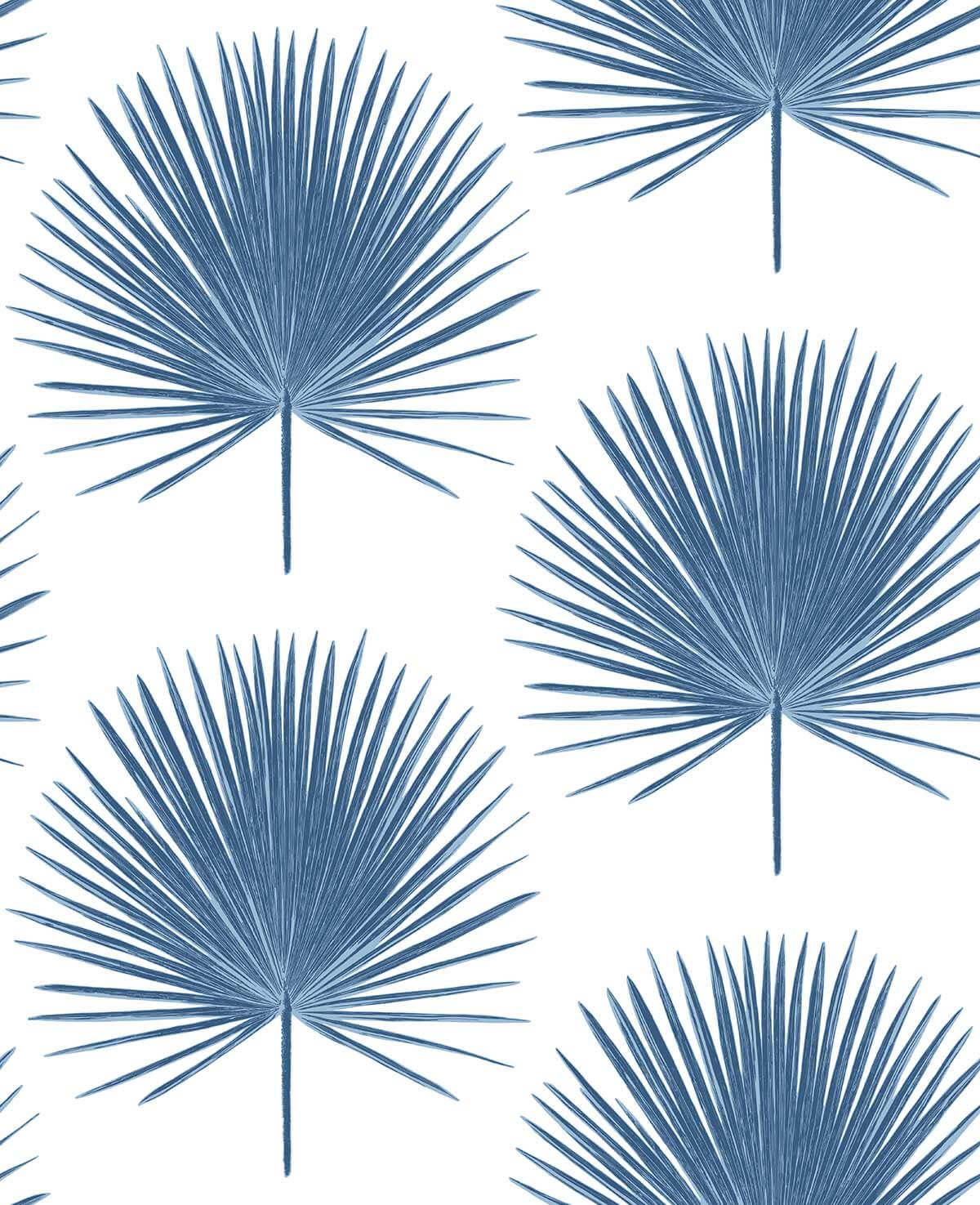 Seabrook Palmetto Palm Coastal Blue Wallpaper