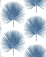 Seabrook Palmetto Palm Coastal Blue Wallpaper