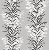 Seabrook Leaf Stripe Monochrome Wallpaper