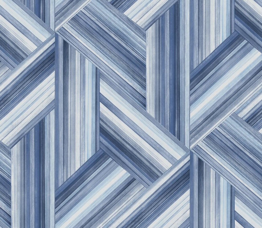 Seabrook Geo Inlay Blue Wallpaper
