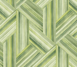 Seabrook Geo Inlay Chartreuse and Basil Wallpaper
