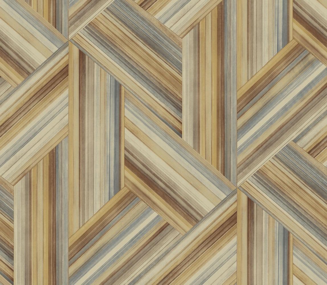 Seabrook Geo Inlay Brown Wallpaper
