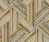 Seabrook Geo Inlay Brown Wallpaper
