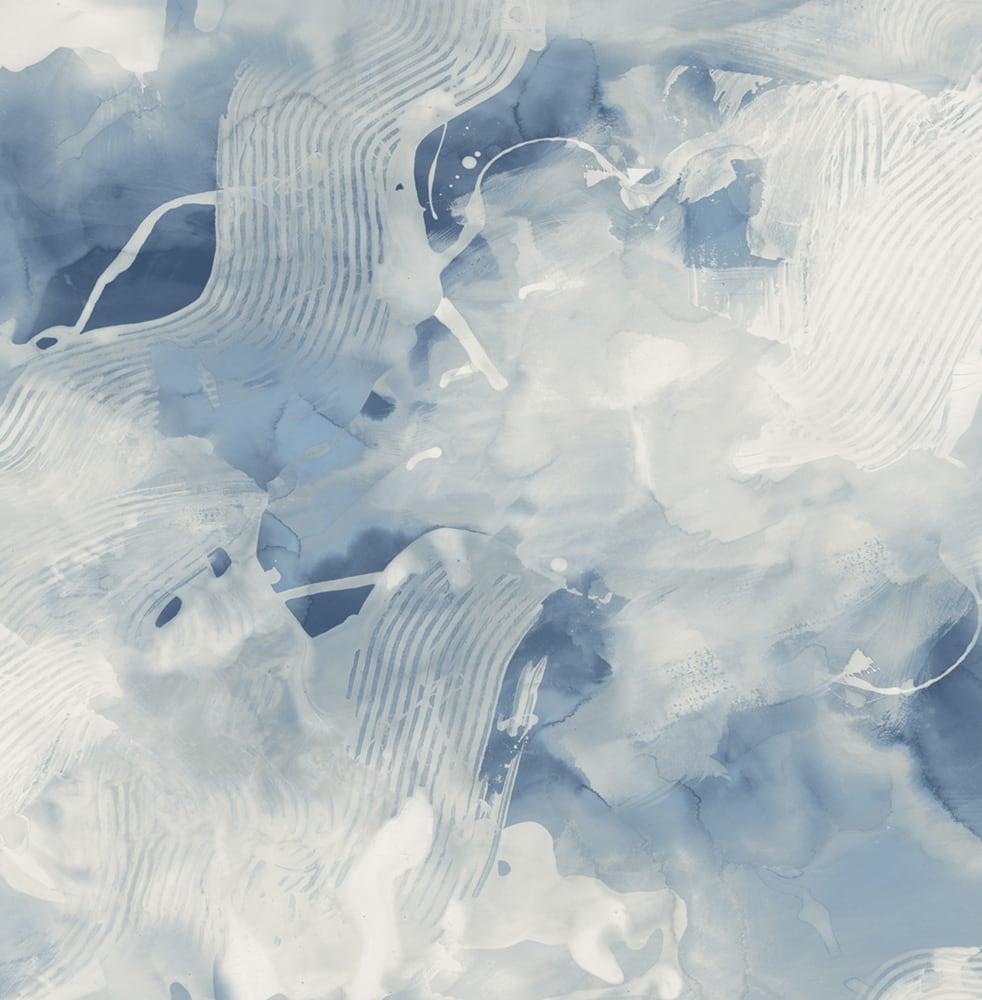 Seabrook Notch Trowel Abstract Blue Wallpaper