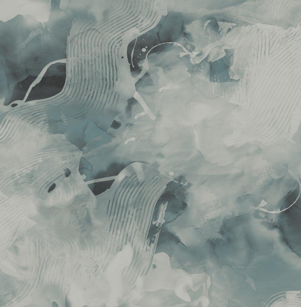 Seabrook Notch Trowel Abstract Sea Green and Pearl Wallpaper