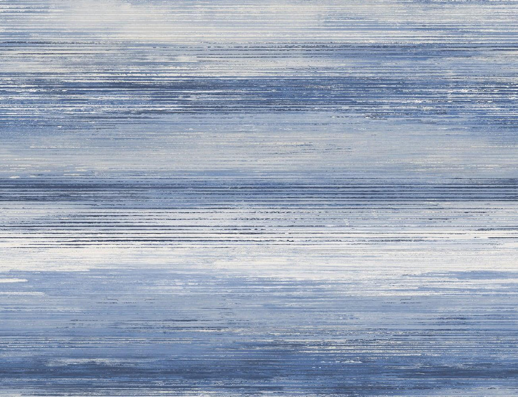 Seabrook Sunset Stripes Moody Blue and Frost Wallpaper
