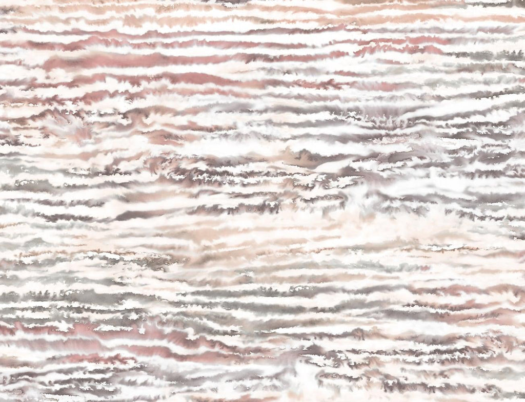 Seabrook Watercolor Waves Pink Wallpaper