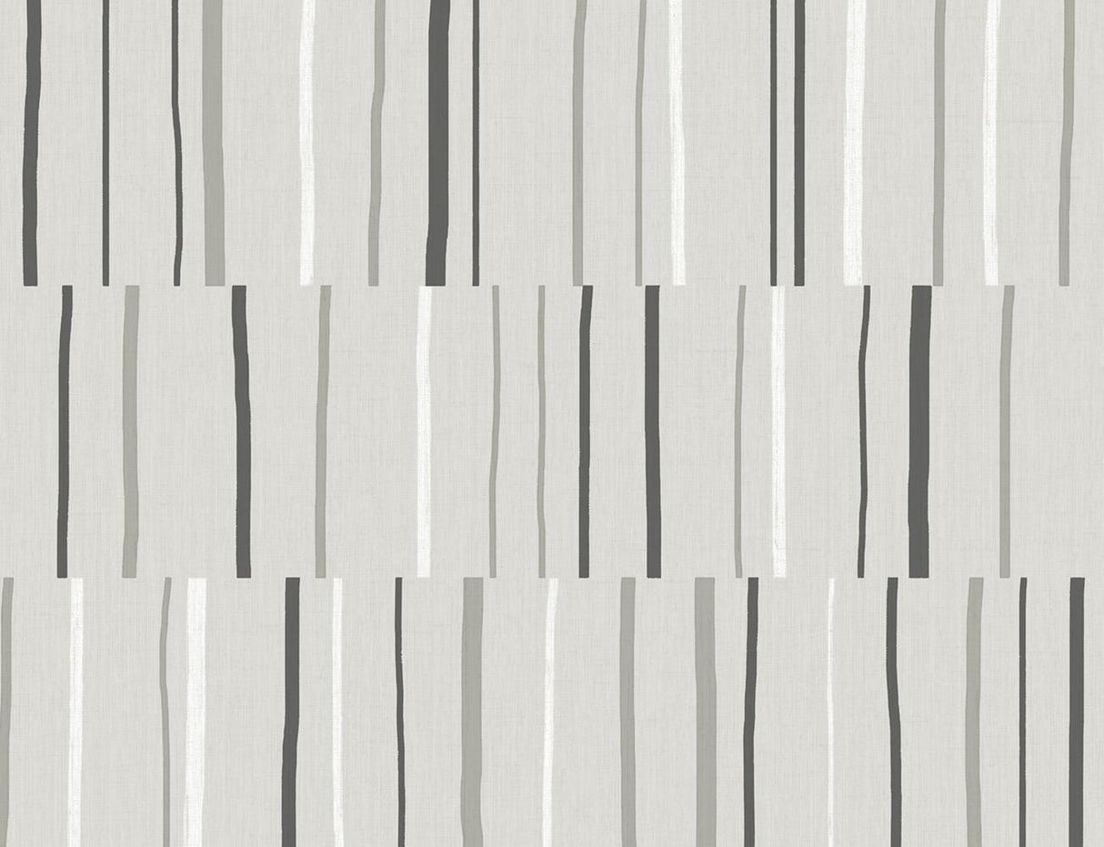 Seabrook Block Lines Warm Stone Wallpaper