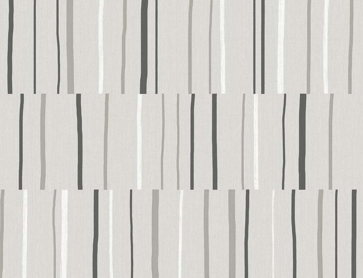 Seabrook Block Lines Grey Wallpaper