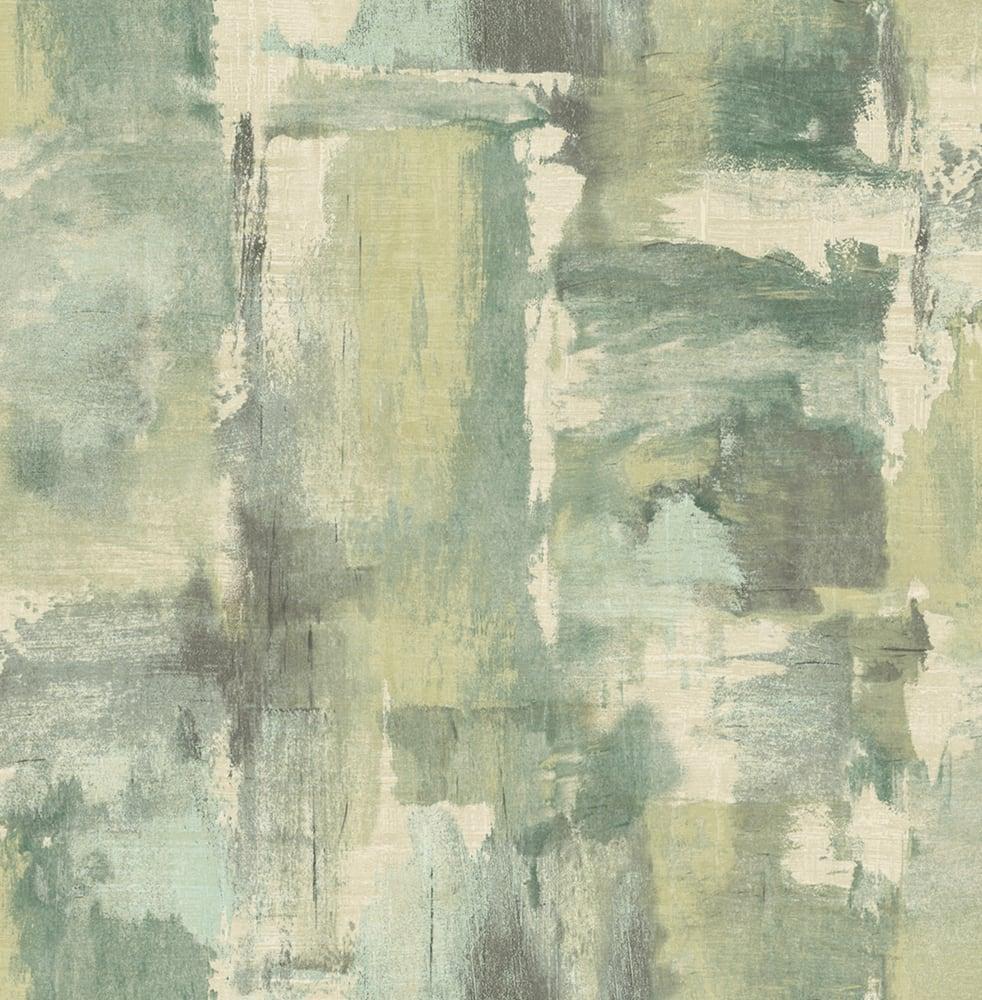 Seabrook Dry Brush Faux Everglades and Moss Green Wallpaper