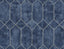 Seabrook Geo Faux Denim Blue and Metallic Silver Wallpaper