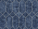 Seabrook Geo Faux Blue Wallpaper