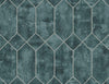 Seabrook Geo Faux Emerald And Metallic Silver Wallpaper