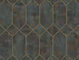 Seabrook Geo Faux Brown Wallpaper