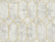 Seabrook Geo Faux Silver Birch and Metallic Gold Wallpaper