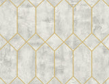 Seabrook Geo Faux Silver Birch and Metallic Gold Wallpaper