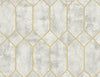 Seabrook Geo Faux Silver Birch And Metallic Gold Wallpaper