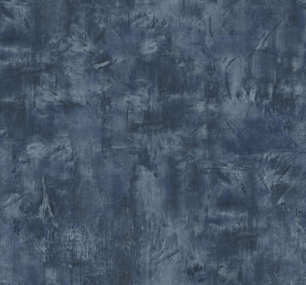 Seabrook Rustic Stucco Faux Denim Blue Wallpaper