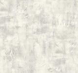 Seabrook Rustic Stucco Faux Metallic Silver and Snowstorm Wallpaper