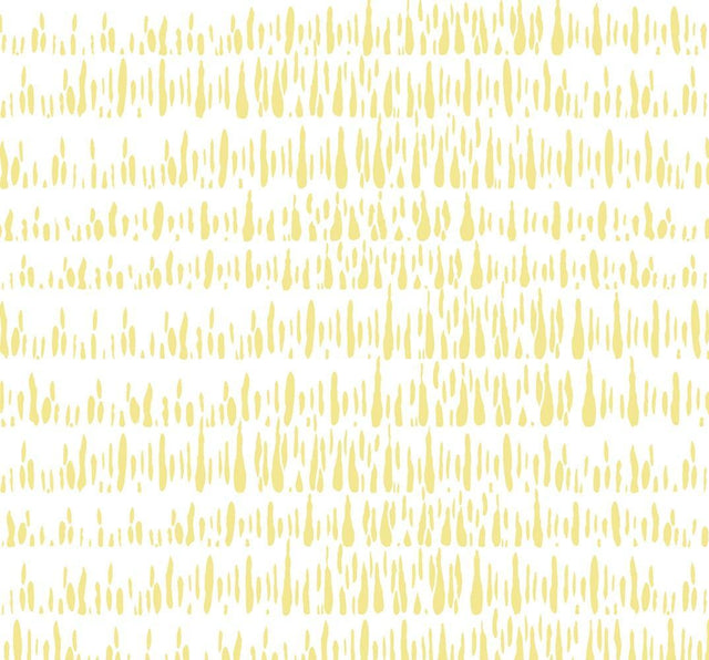 Seabrook Brush Marks Buttercup and White Wallpaper