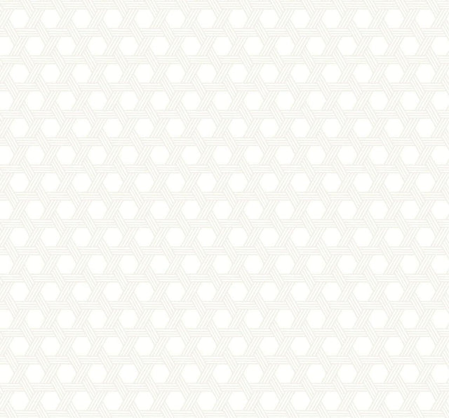 Seabrook Cabana Wicker Gray and Eggshell Wallpaper