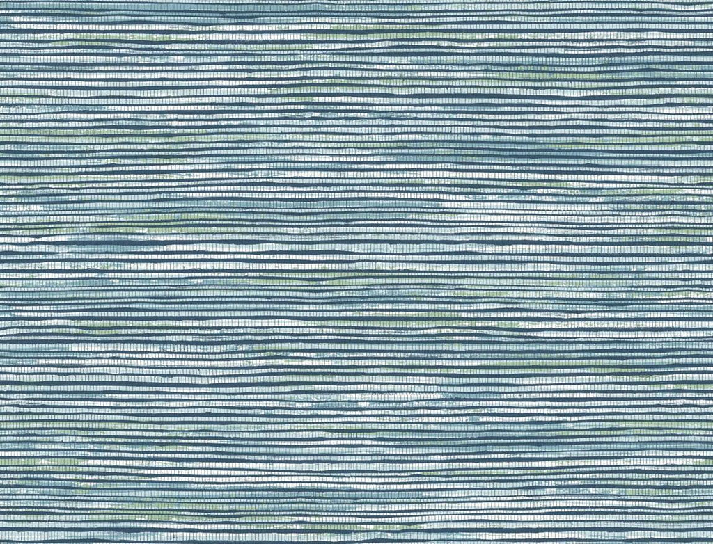 Seabrook Osprey Faux Grasscloth Midnight Blue, Spearmint, and Ice Wallpaper