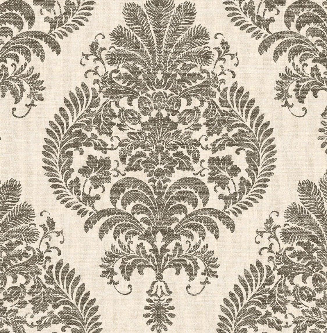 Seabrook Antigua Damask Grey Wallpaper