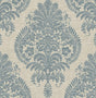 Seabrook Antigua Damask Air Force Blue and Alabaster Wallpaper