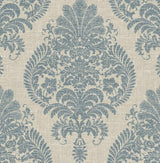 Seabrook Antigua Damask Blue Wallpaper