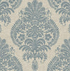 Seabrook Antigua Damask Air Force Blue And Alabaster Wallpaper