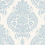 Seabrook Antigua Damask Blue Frost and Bone White Wallpaper