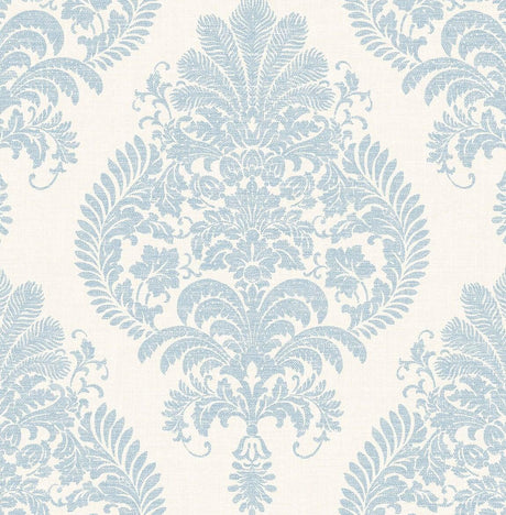 Seabrook Antigua Damask Blue Wallpaper