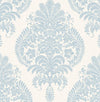Seabrook Antigua Damask Blue Frost And Bone White Wallpaper