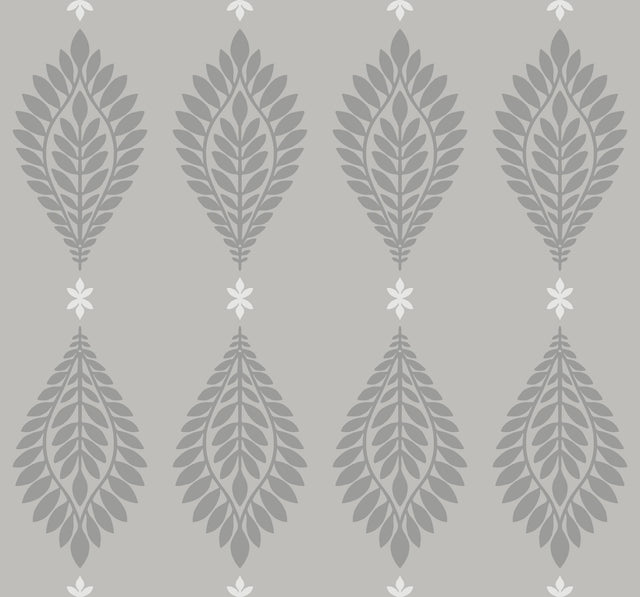 Seabrook Mirasol Palm Frond Cove Gray Wallpaper