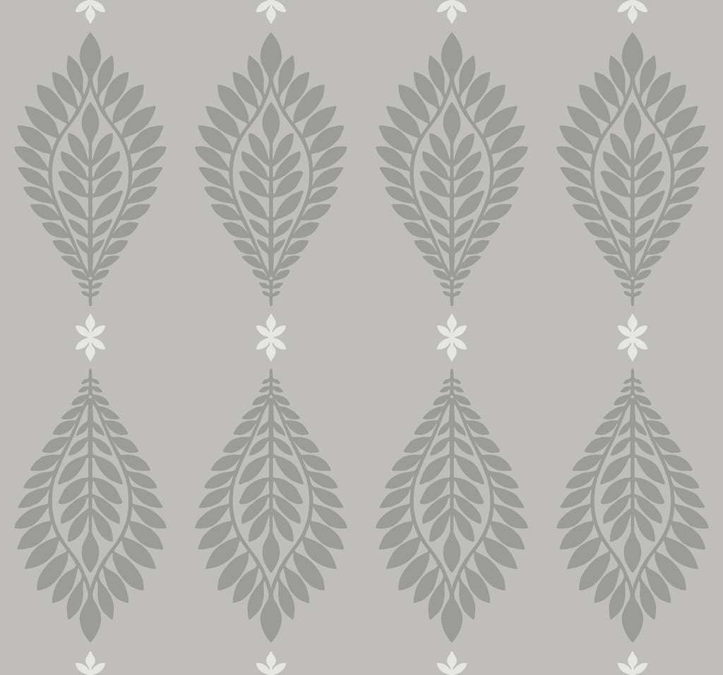 Seabrook Mirasol Palm Frond Grey Wallpaper