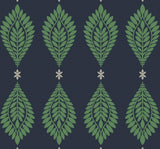 Seabrook Mirasol Palm Frond Blue Wallpaper