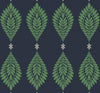 Seabrook Mirasol Palm Frond Midnight Blue And Spearmint Wallpaper