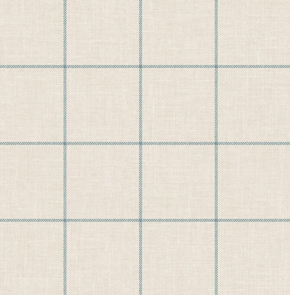 Seabrook Linen Check Blue Wallpaper