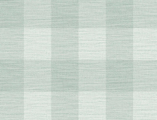 Seabrook Rugby Gingham Sea Glass Wallpaper