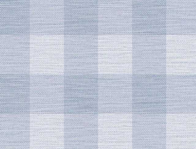 Seabrook Rugby Gingham Carolina Blue Wallpaper