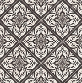 Seabrook Plumosa Tile Ebony and Silver Wallpaper