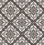 Seabrook Plumosa Tile Ebony and Silver Wallpaper